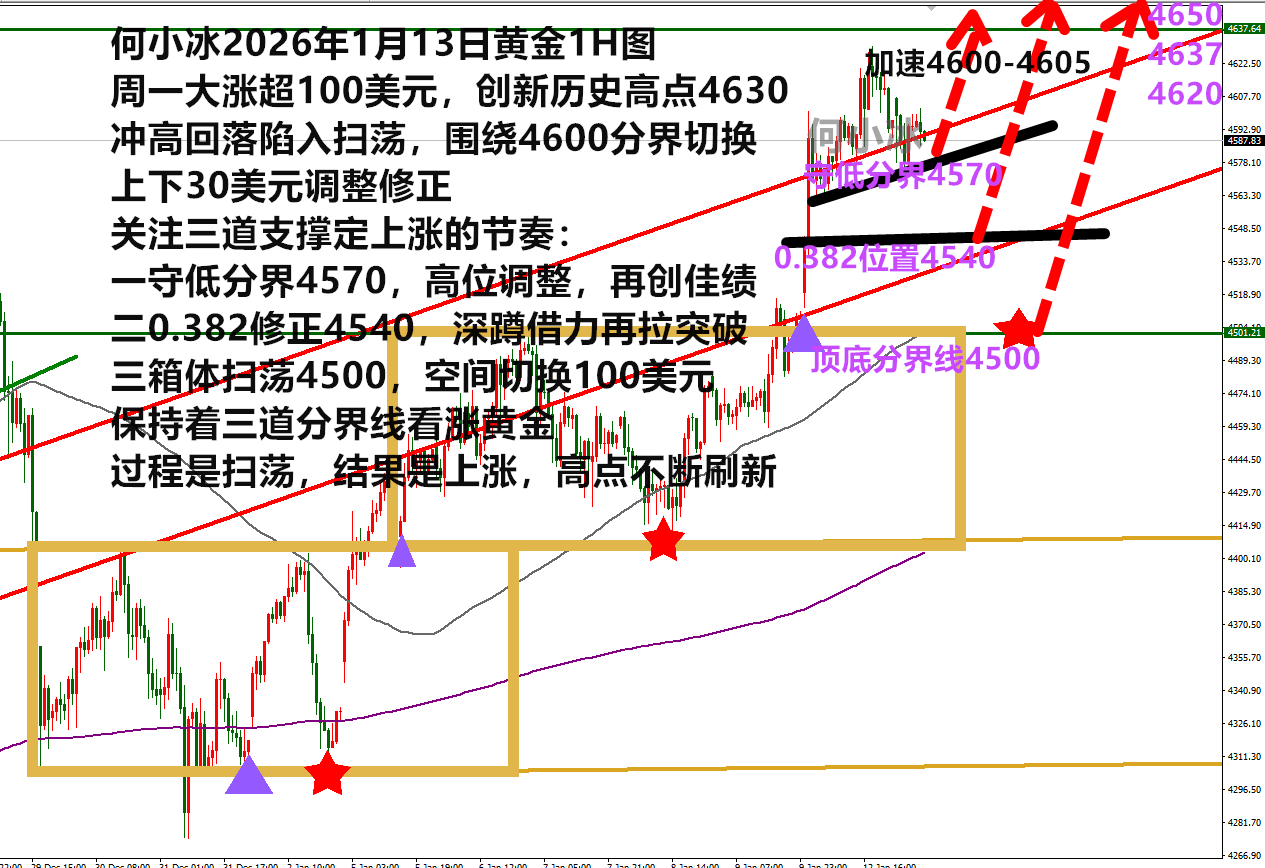 何小冰：金价新高不忘扫荡，三步走仍看向上